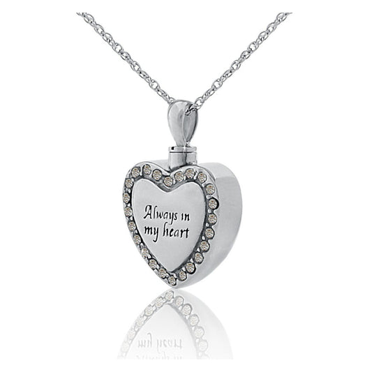 Always Steel Heart With White Stones